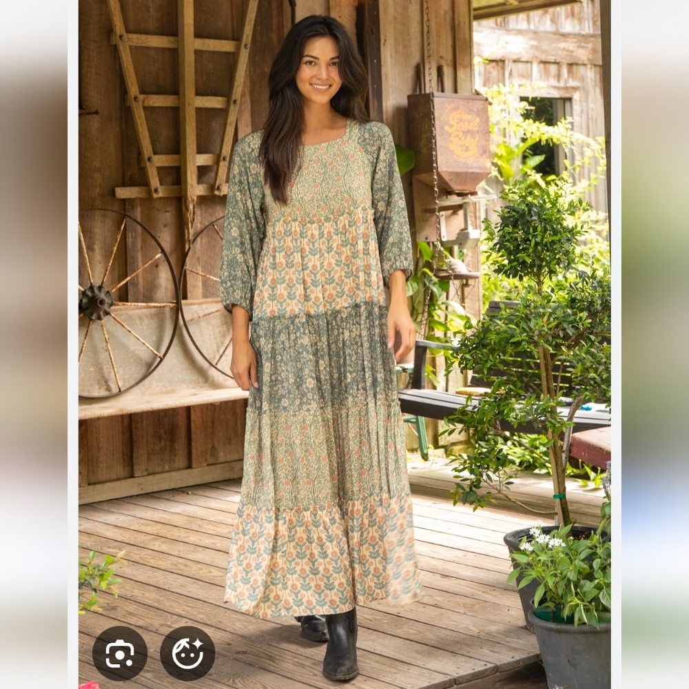 NATURAL LIFE Berkley Maxi Dress in Sage Bloom XL NWT $69 Sold Out